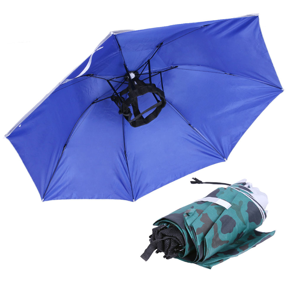 Outdoor Camping Hat - Foldable Head Umbrella Hat Rainproof Cap
