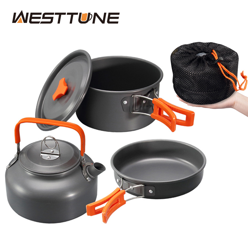 Outdoor Camping Kitchen Table - WESTTUNE Camping Cookware Kit Aluminum Outdoor