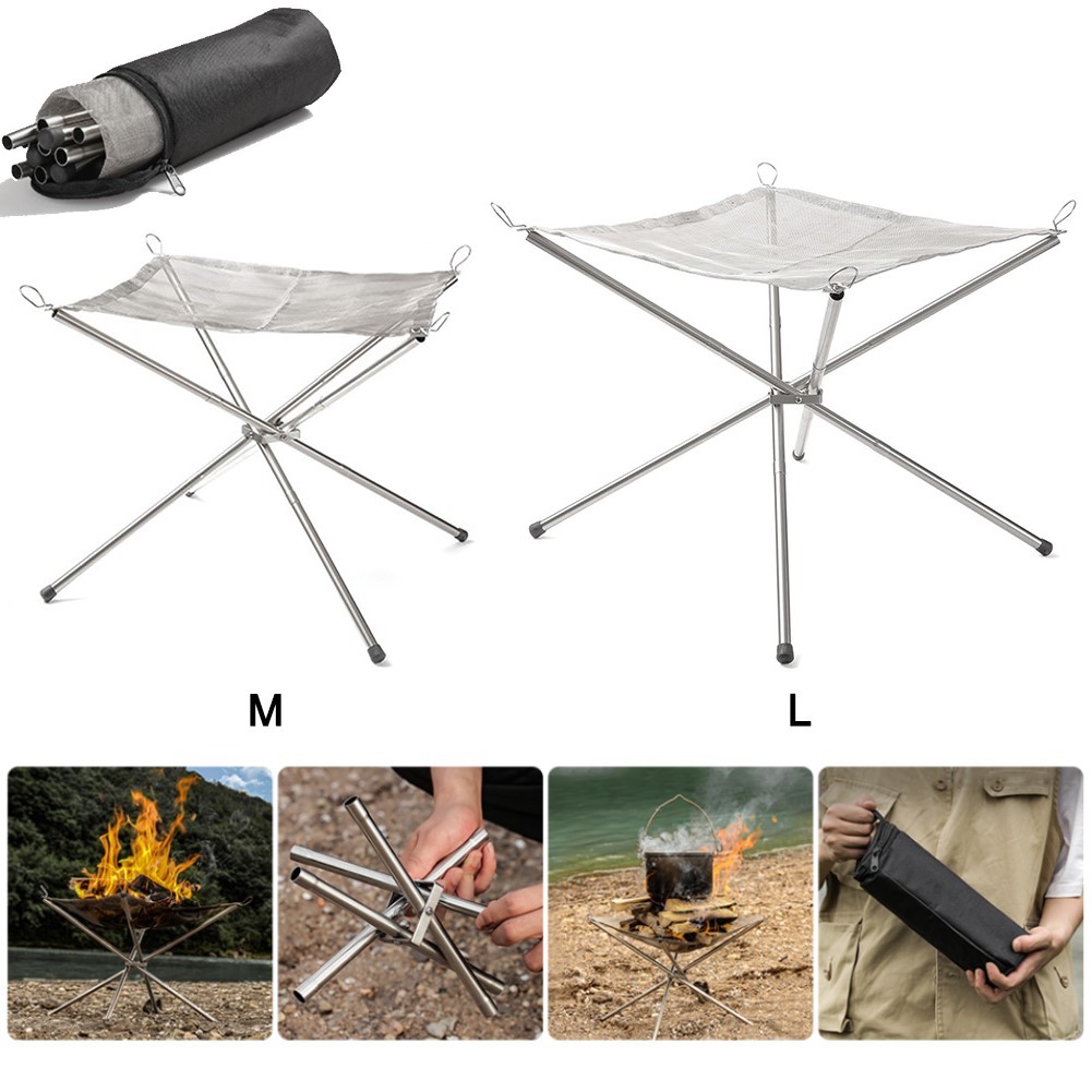 Outdoor Camping Stove Wood - Portable Camping Fire Pit Grill Stainless