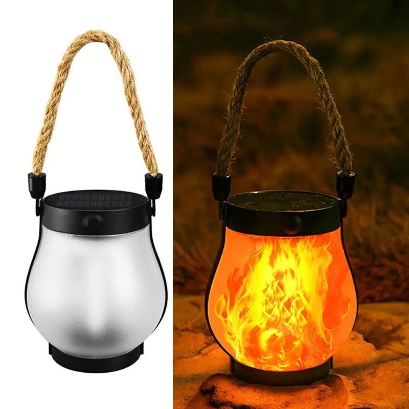 Solar Flame Lamp USB Rechargea - đánh giá và giá Camping Rope