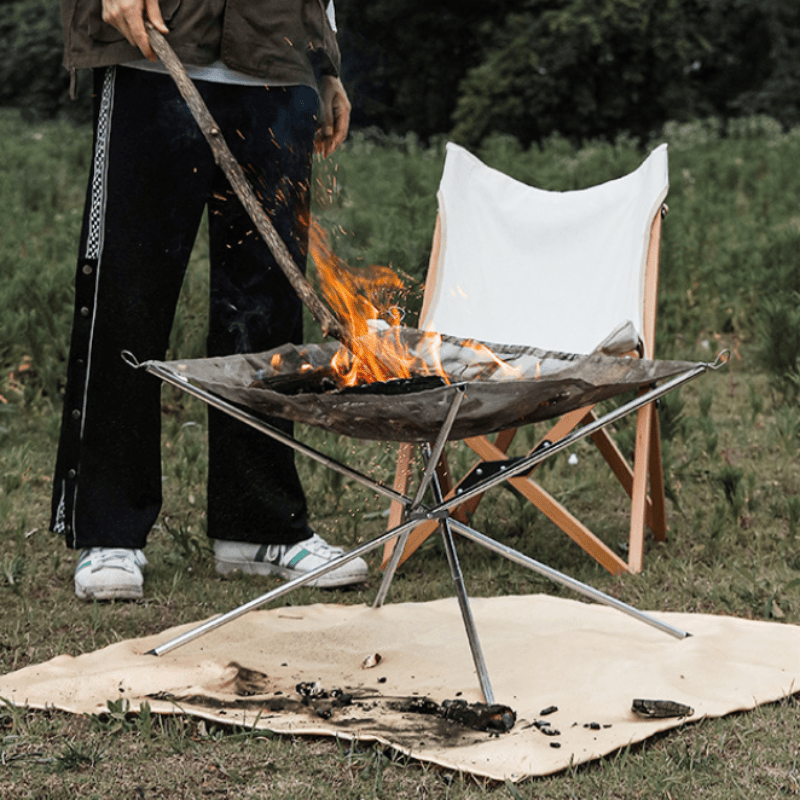 Portable foldable steel grid-s - đánh giá và giá Outdoor Camping Fireplace