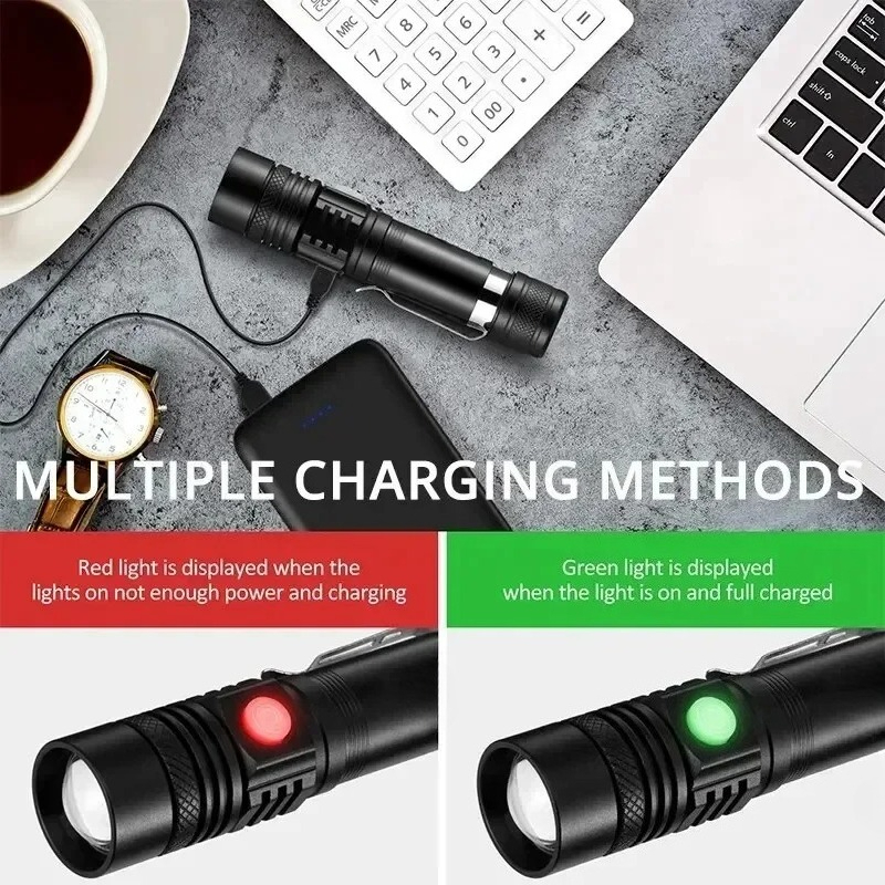 T6 LED Rechargeable Flashlight - đánh giá và giá Headlamp