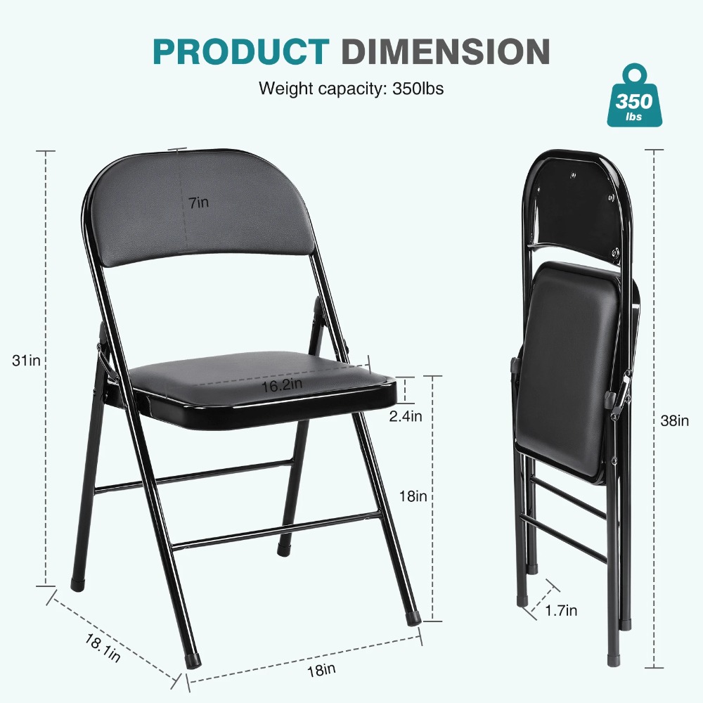 Folding Chair 4 Pack Leather P - đánh giá và giá Outdoor Camping Chairs