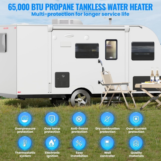 Portable RV Instant Gas Water  - đánh giá và giá Outdoor Camping Heater