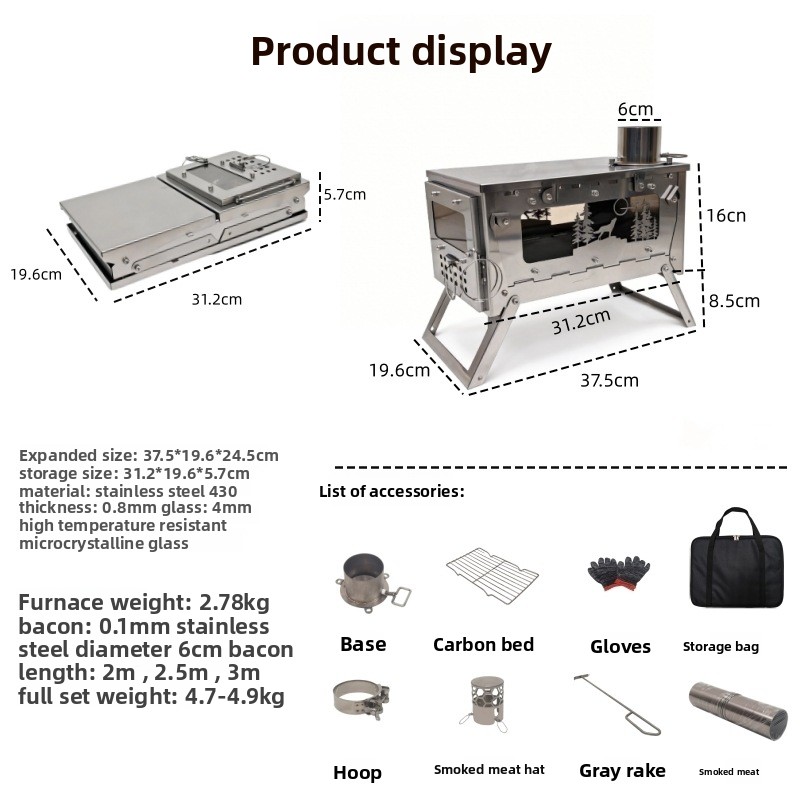 Stainless Steel Foldable Porta - đánh giá và giá Outdoor Camping Stove Wood