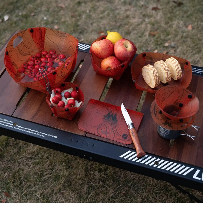 Foldable Camping Tableware Por - đánh giá và giá Outdoor Camping Kitchen Table